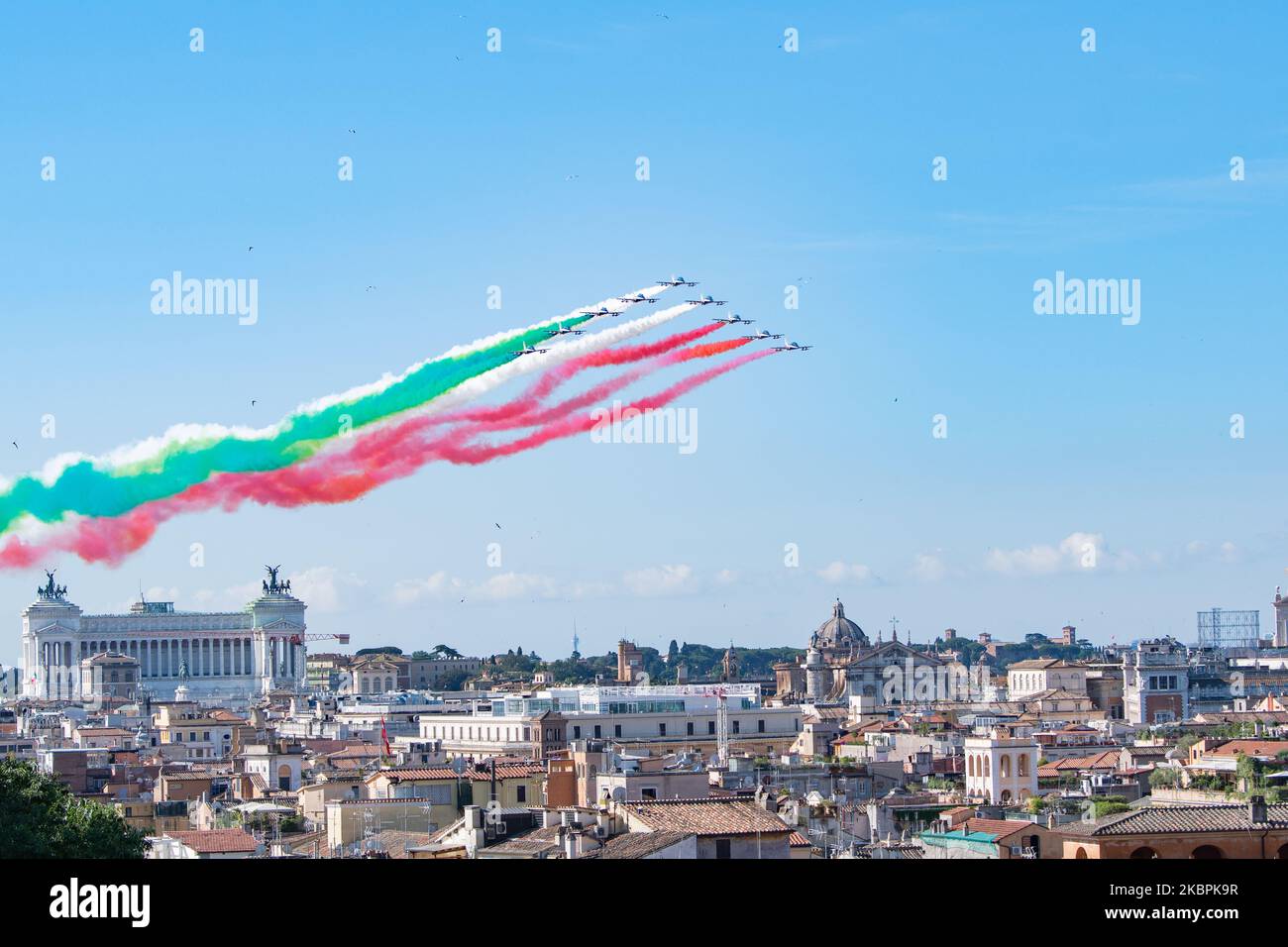 Italian Special Air Force aerobatic unit Frecce Tricolori (Tricolor ...