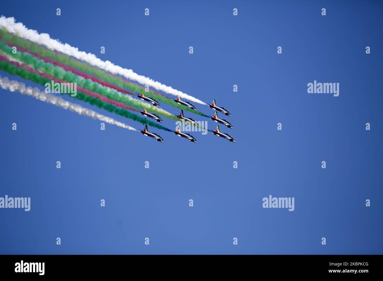 The Italian Air Force acrobatic unit Frecce Tricolori (Tricolored ...