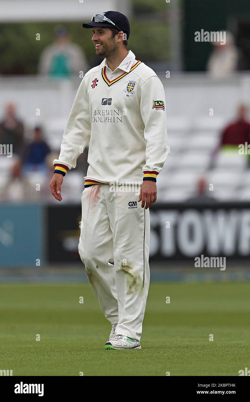 Mark Wood of Durham during the County Championship match between Durham and Yorkshire at the Emirates Riverside, Chester le Street, County Durham on Monday 5th May 2014. (Photo by Mark Fletcher/MI News/NurPhoto) Stock Photo