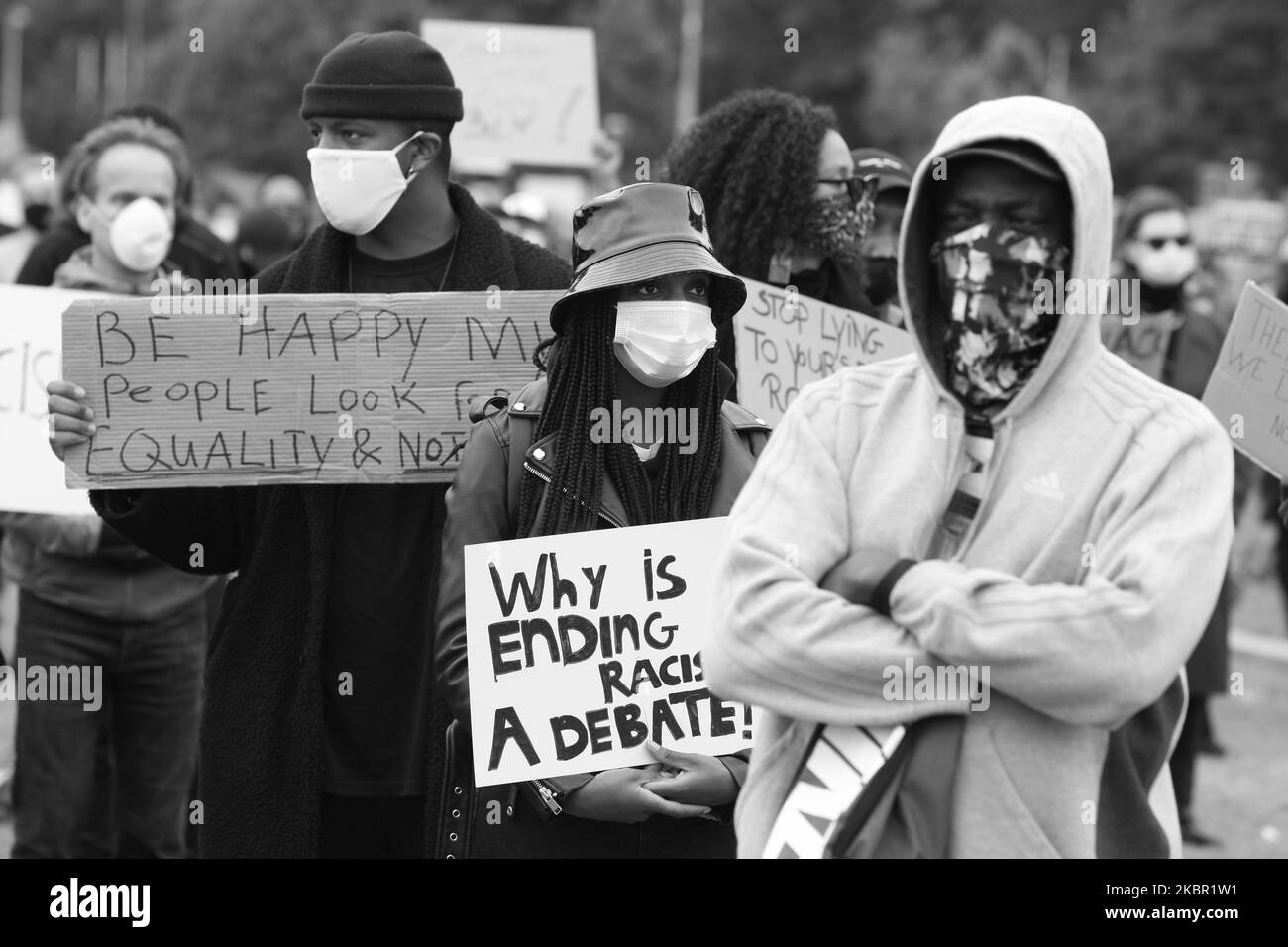 Protesting Racism (EDITOR'S NOTE: Image was converted to black and white) Thousands of ...
