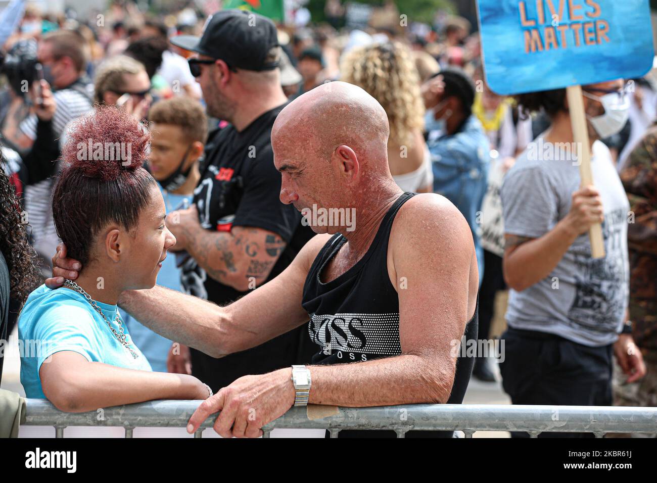Two Protestors Two protesters 'looking each other in the eye for one minute' during ...