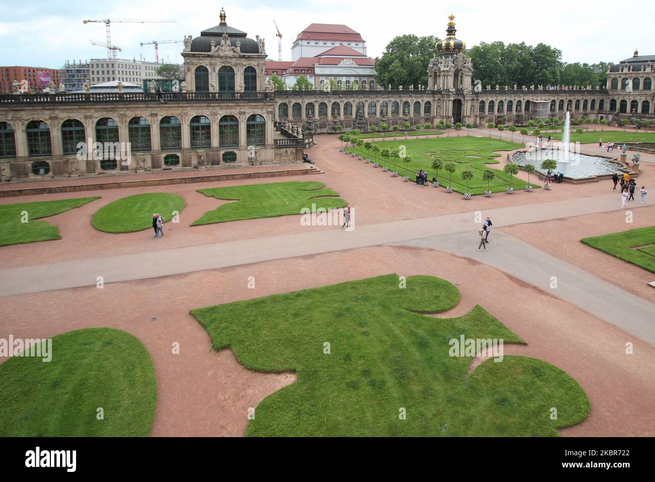 Almost empty due the Covid-19 related lack of tourist, The Zwinger - a palatial complex is seen in Dresden, Germany on 11 June 2020 (Photo by Michal Fludra/NurPhoto) Stock Photo