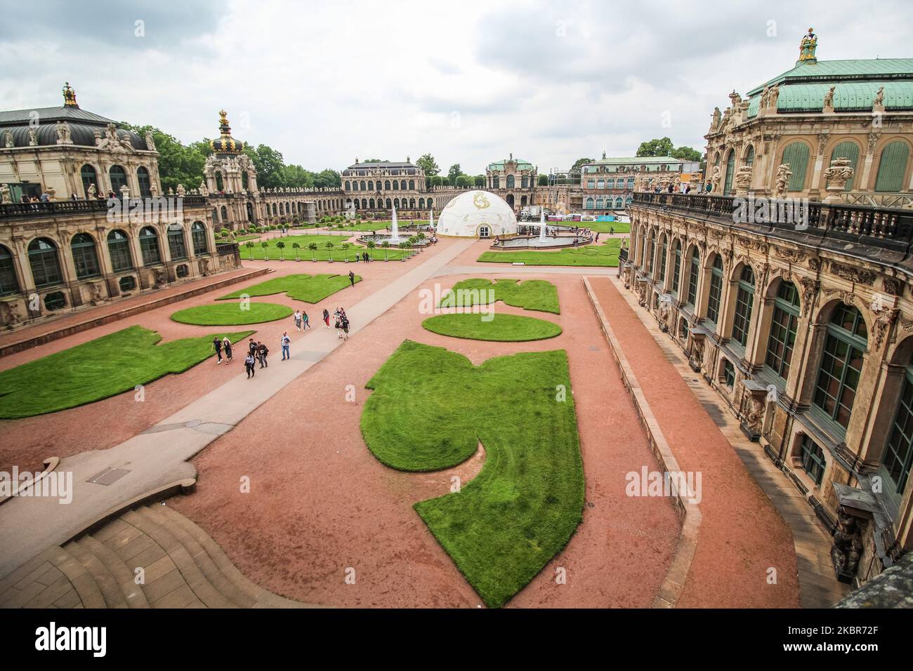 Almost empty due the Covid-19 related lack of tourist, The Zwinger - a palatial complex is seen in Dresden, Germany on 11 June 2020 (Photo by Michal Fludra/NurPhoto) Stock Photo