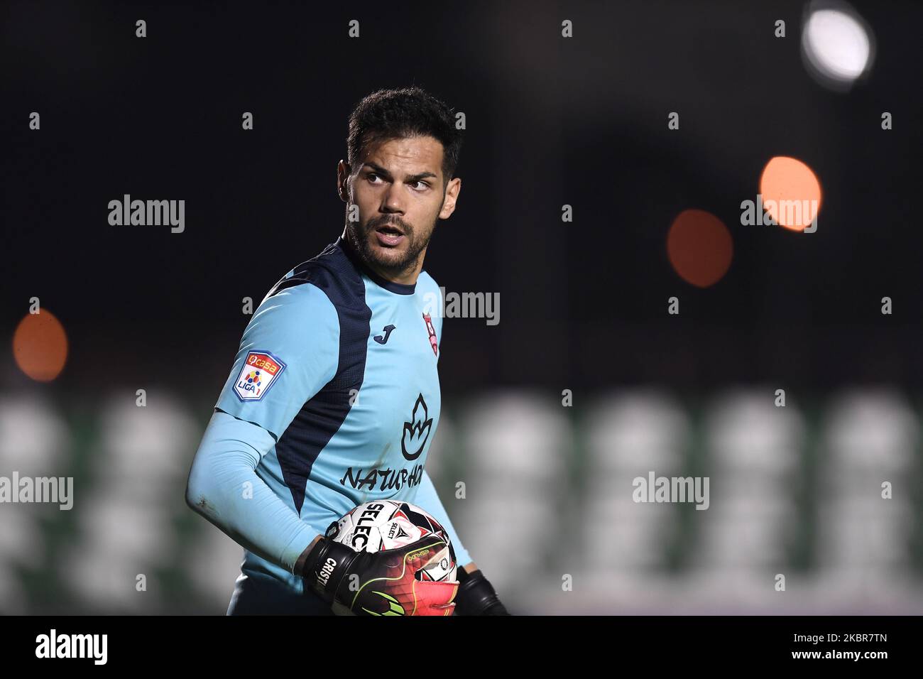 Cristiano Pereira Figueiredo goalkeeper of FC Hermannstadt reacts during  the match between Sepsi OSK v FC Hermannstadt Sibiu, for the Romania First  League, in Sfantu-Gheorghe, Romania, on June 13, 2020. (Photo by