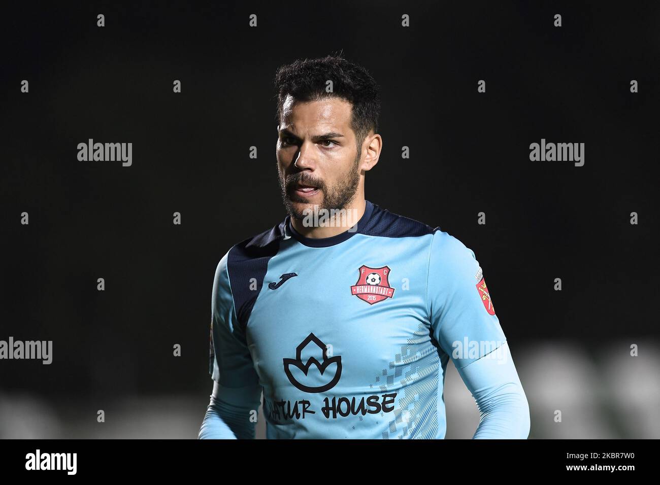 Cristiano Pereira Figueiredo goalkeeper of FC Hermannstadt reacts