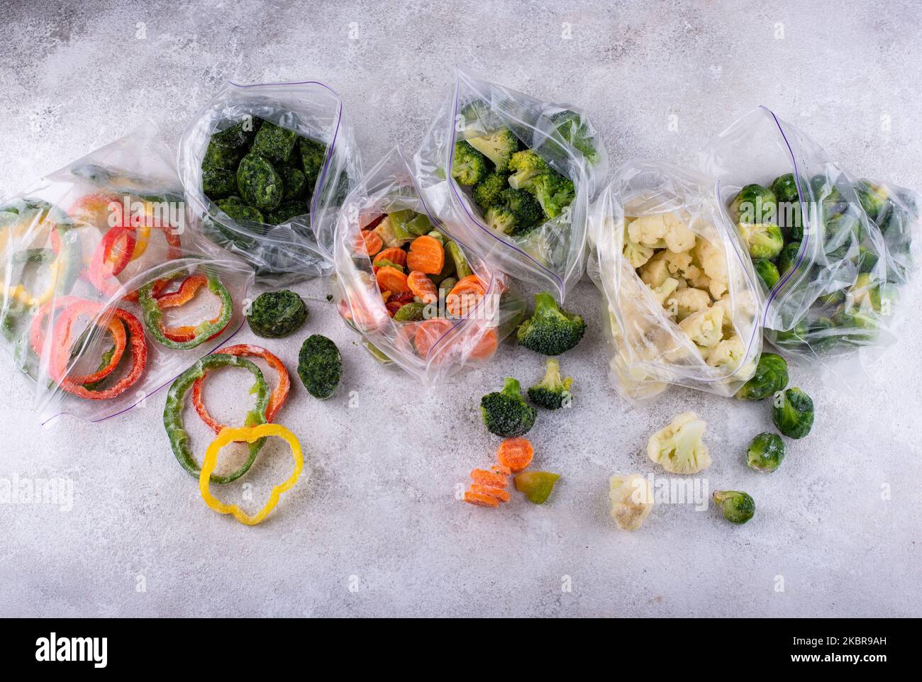 Different frozen vegetables. Food storage Stock Photo Alamy