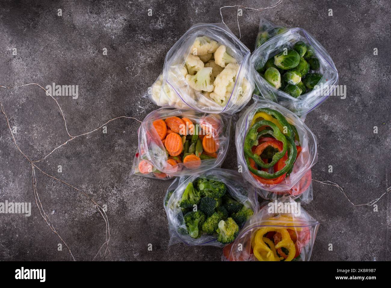 Different frozen vegetables. Food storage Stock Photo Alamy