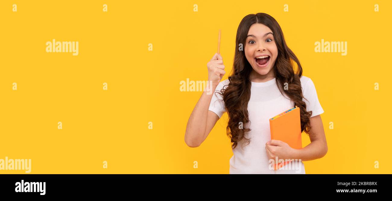 teen girl with notepad. kid planning work. student prepare for exam ...