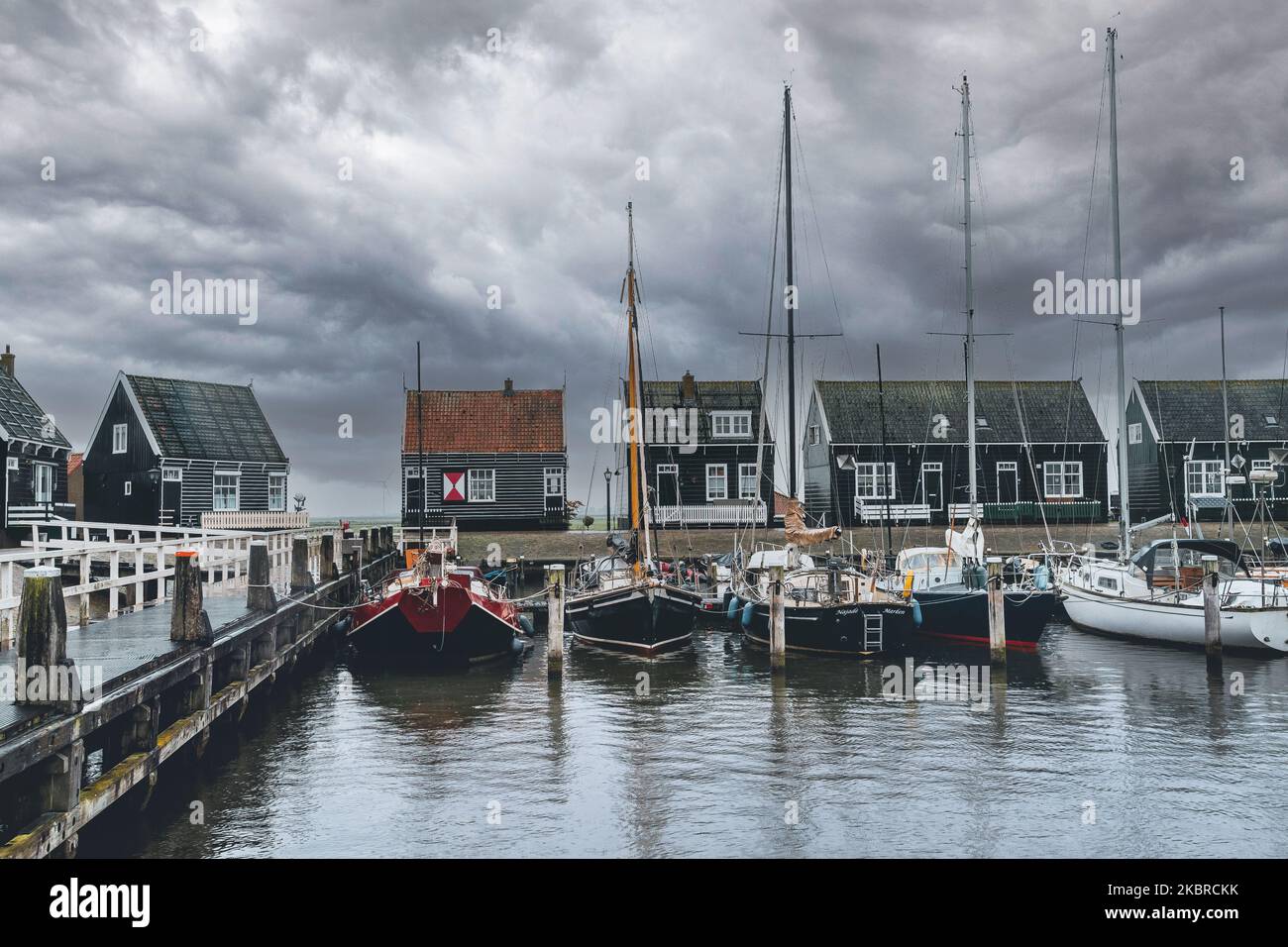 Volendam y Marken beautiful seaside villages in Netherlands near Amsterdam. Small and authentic fisherman villages. Very popular tourist destination t Stock Photo