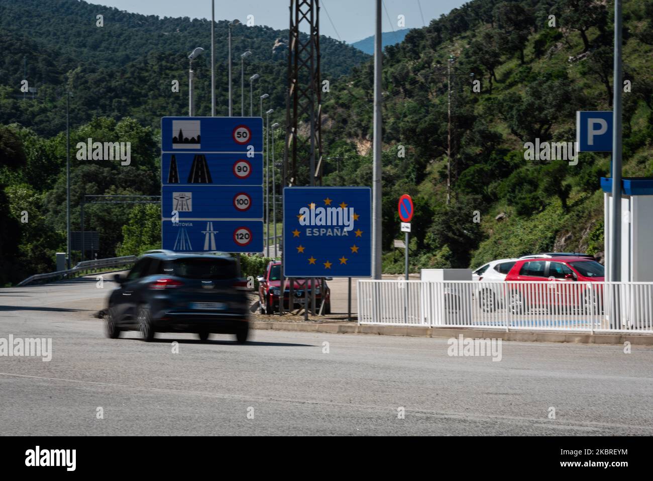 View of the Spanish-French Border in El Pertus, Spain, on June 21, 2020 ...
