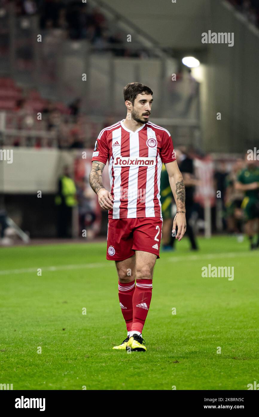 Athens, Lombardy, Greece. 3rd Nov, 2022. SIME VRSALJKO of Olympiacos FC  during the UEFA Europa League group G match between Olympiacos FC and FC  Nantes at the Karaiskakis Stadium on November 3,
