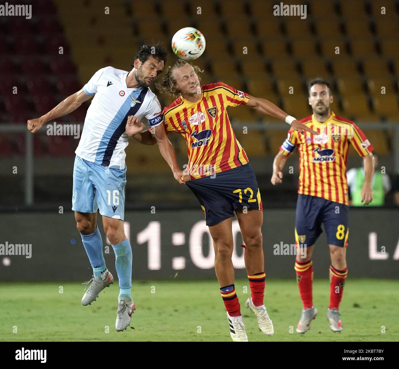 Marco Parolo of SS Lazio during the Serie A match between US Lecce and SS Lazio on July 7, 2020 stadium 'via del Mare' in Lecce, Italy (Photo by Gabriele Maricchiolo/NurPhoto) Stock Photo