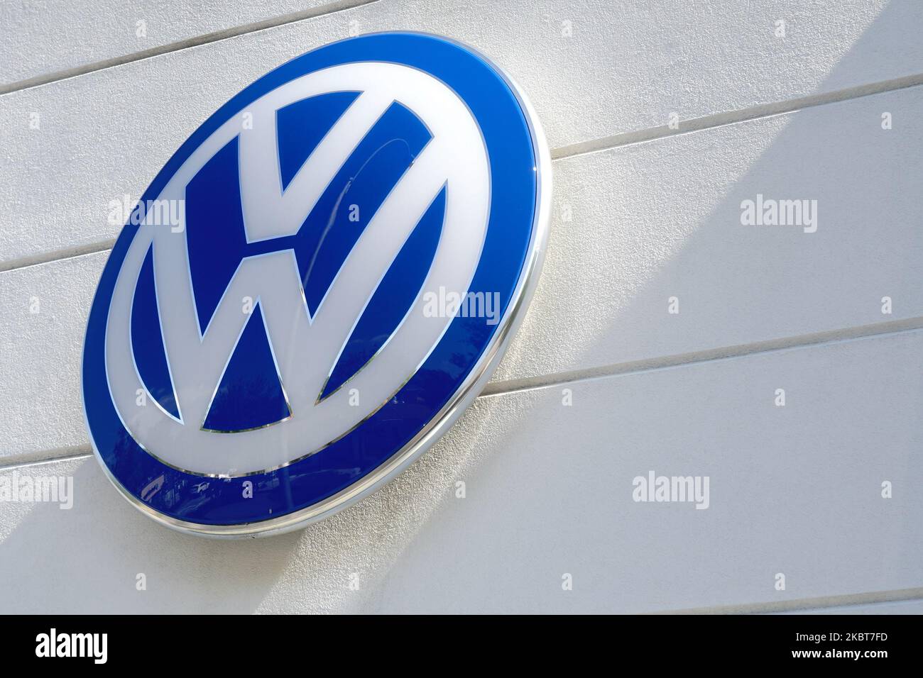 A view of Volkswagen dealership in Queens, New York, USA., on July 4, 2020. (Photo by John Nacion/NurPhoto) Stock Photo