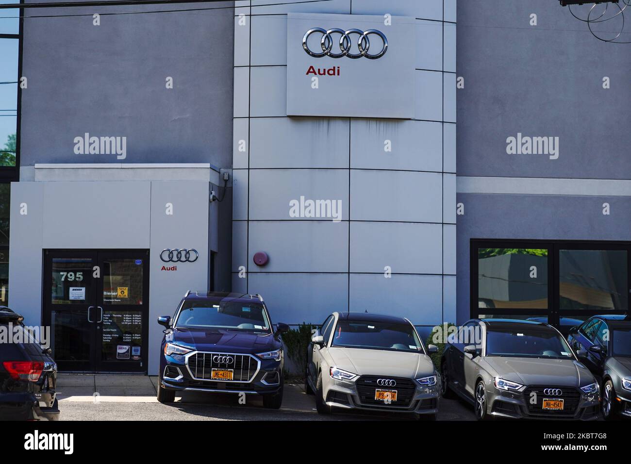 A view of Audi dealership in Queens, New York, USA., on July 4, 2020. (Photo by John Nacion/NurPhoto) Stock Photo