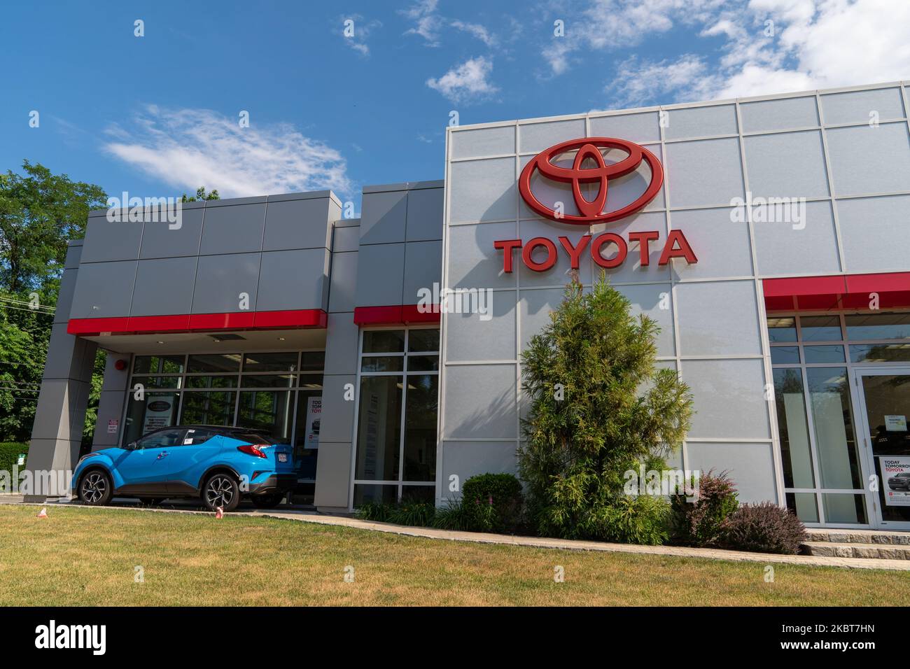 A view of Toyota dealership in Queens, New York, USA., on July 4, 2020