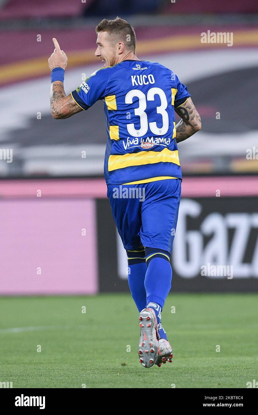 Juraj Kucka of Parma Calcio celebrates scoring first goal during the ...