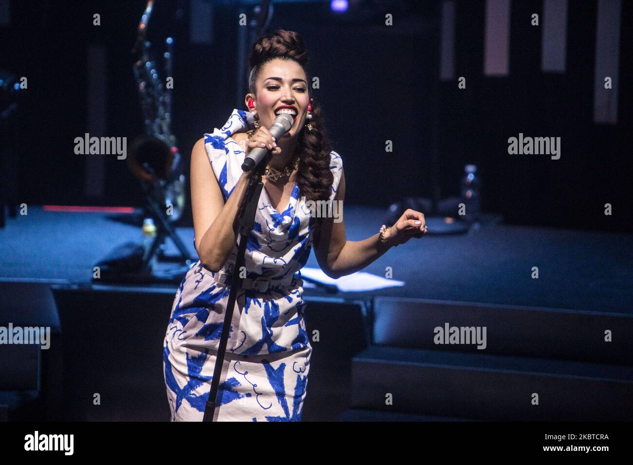 Nina Zilli performs live in Milan, Italy, on May 4 2015 (Photo by Mairo Cinquetti/NurPhoto) Stock Photo