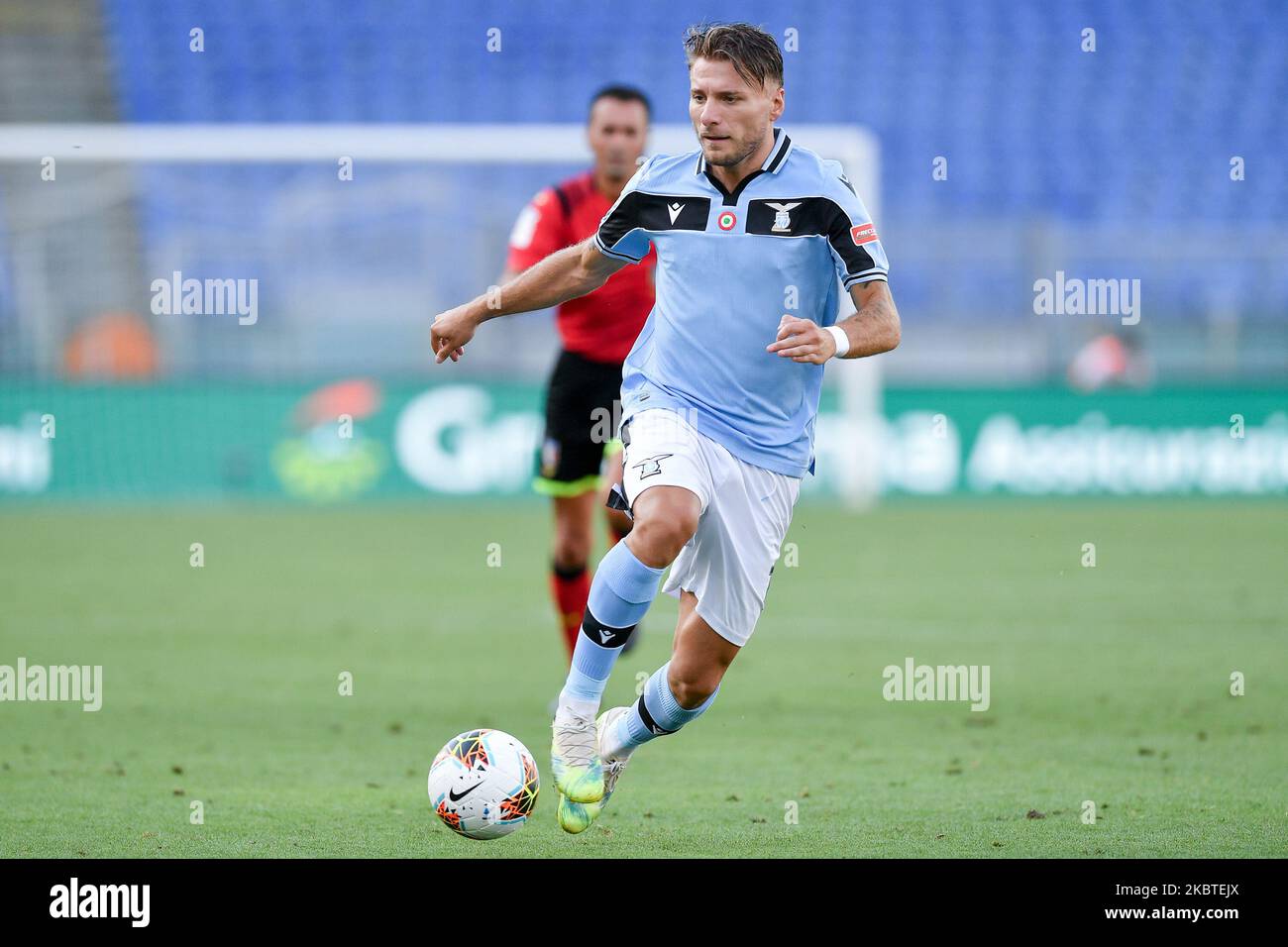 Ciro Immobile of SS Lazio during the Serie A match between Lazio and Sassuolo at Stadio Olimpico, Rome, Italy on 11 July 2020. (Photo by Giuseppe Maffia/NurPhoto) Stock Photo