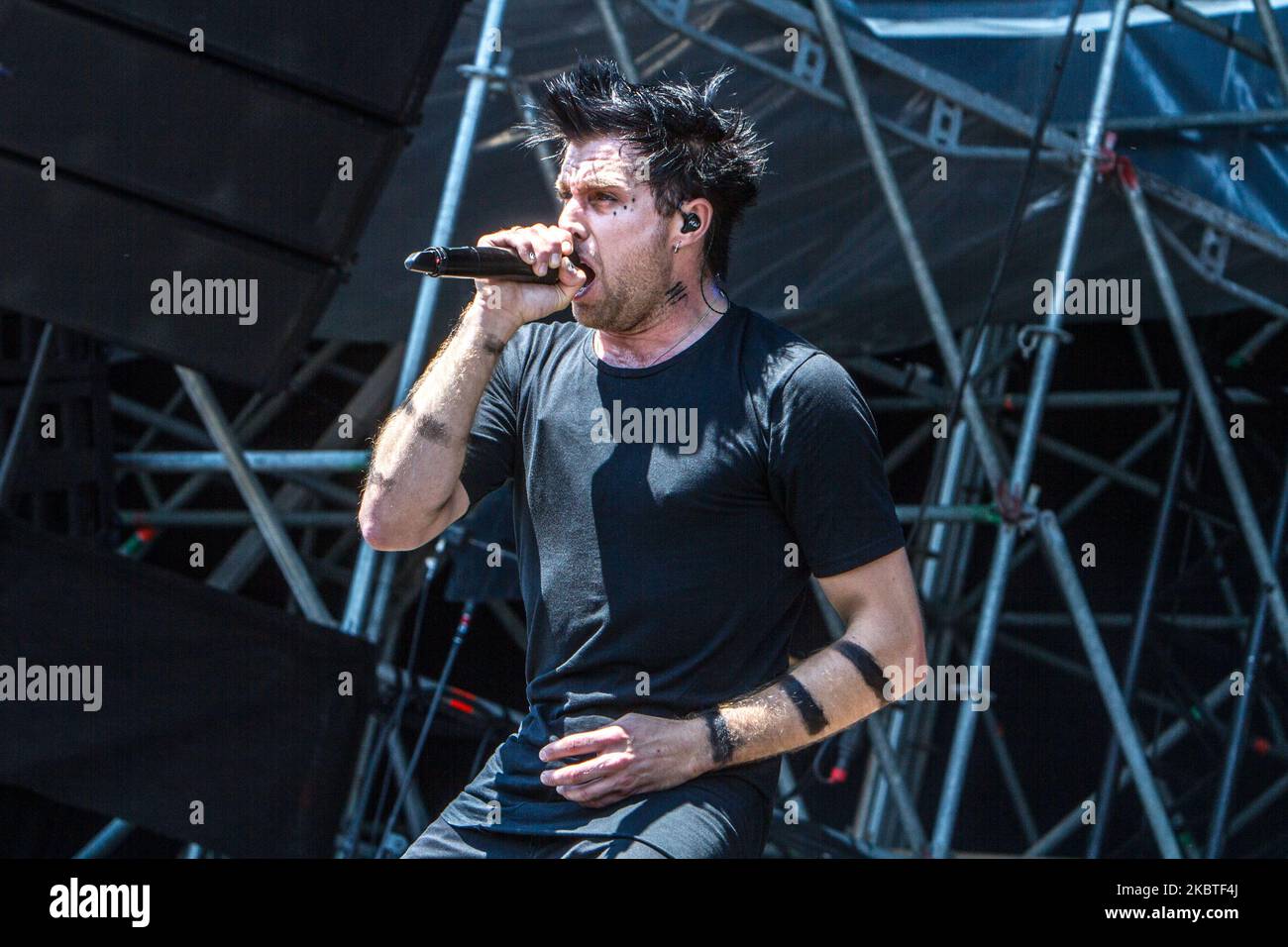 Matt Walst of Three Days Grace performs live at Sonisphere Festival in Milan, Italy, on June 02 2015 (Photo by Mairo Cinquetti/NurPhoto) Stock Photo