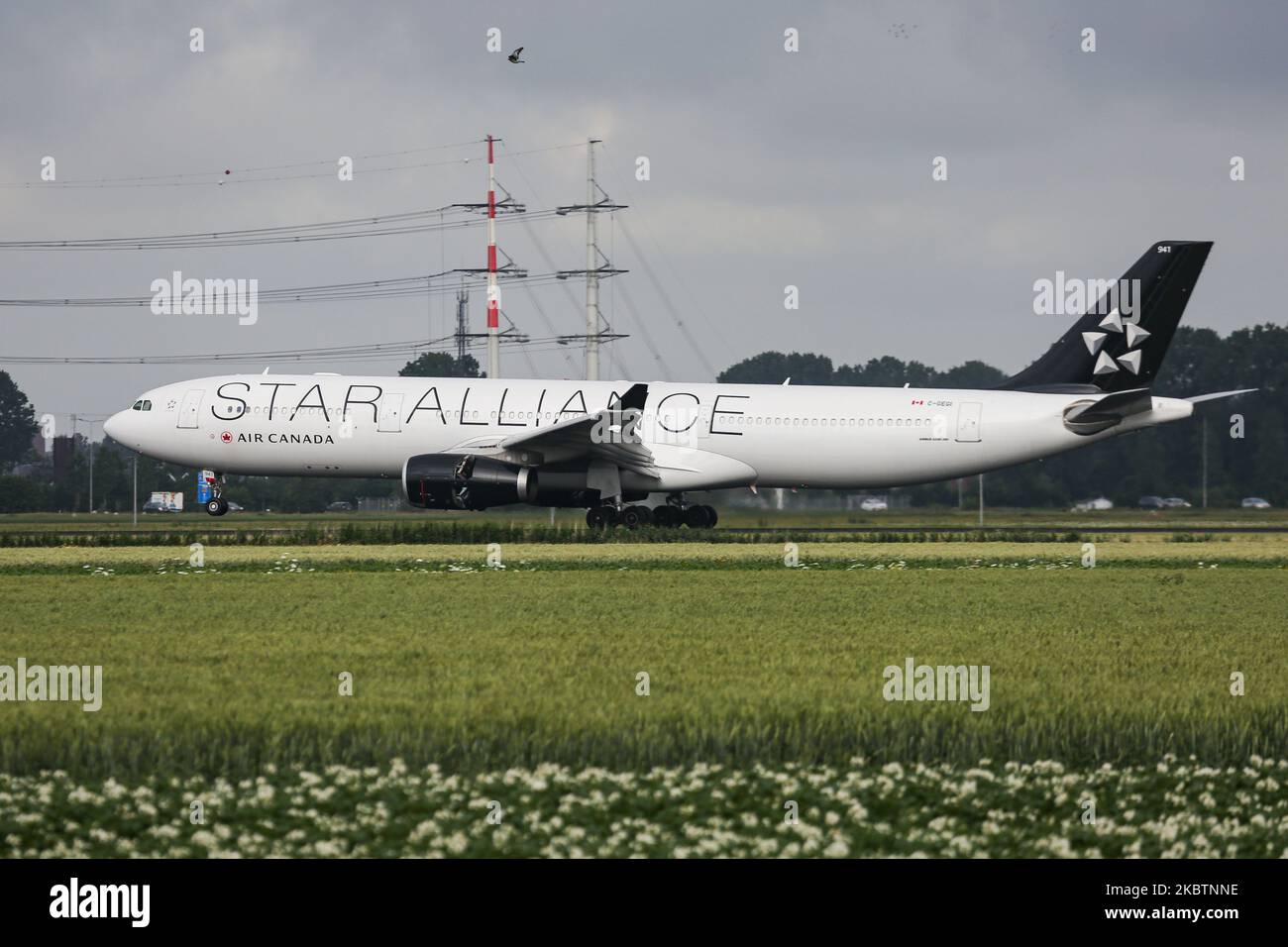Air Canada Airbus A330 aircraft with Star Alliance aviation team