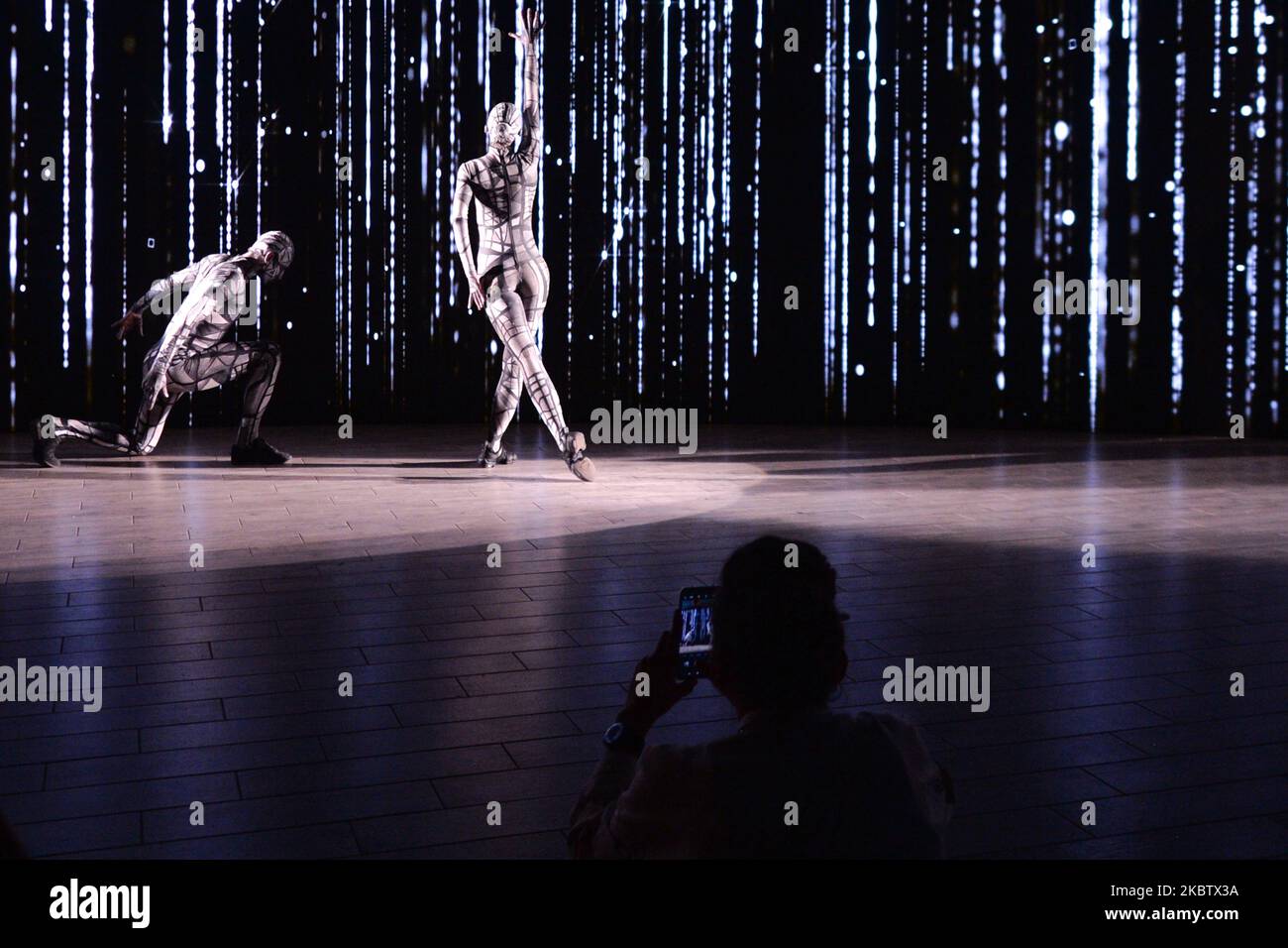A scene from a new multimedia dance show, a part of Body Art show at