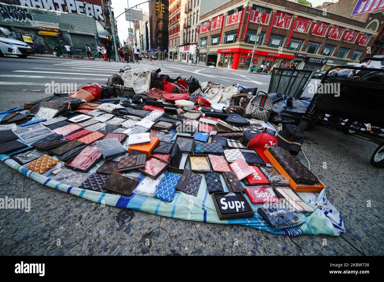 Vendors selling luxury brands knockoffs along Canal Street as New York