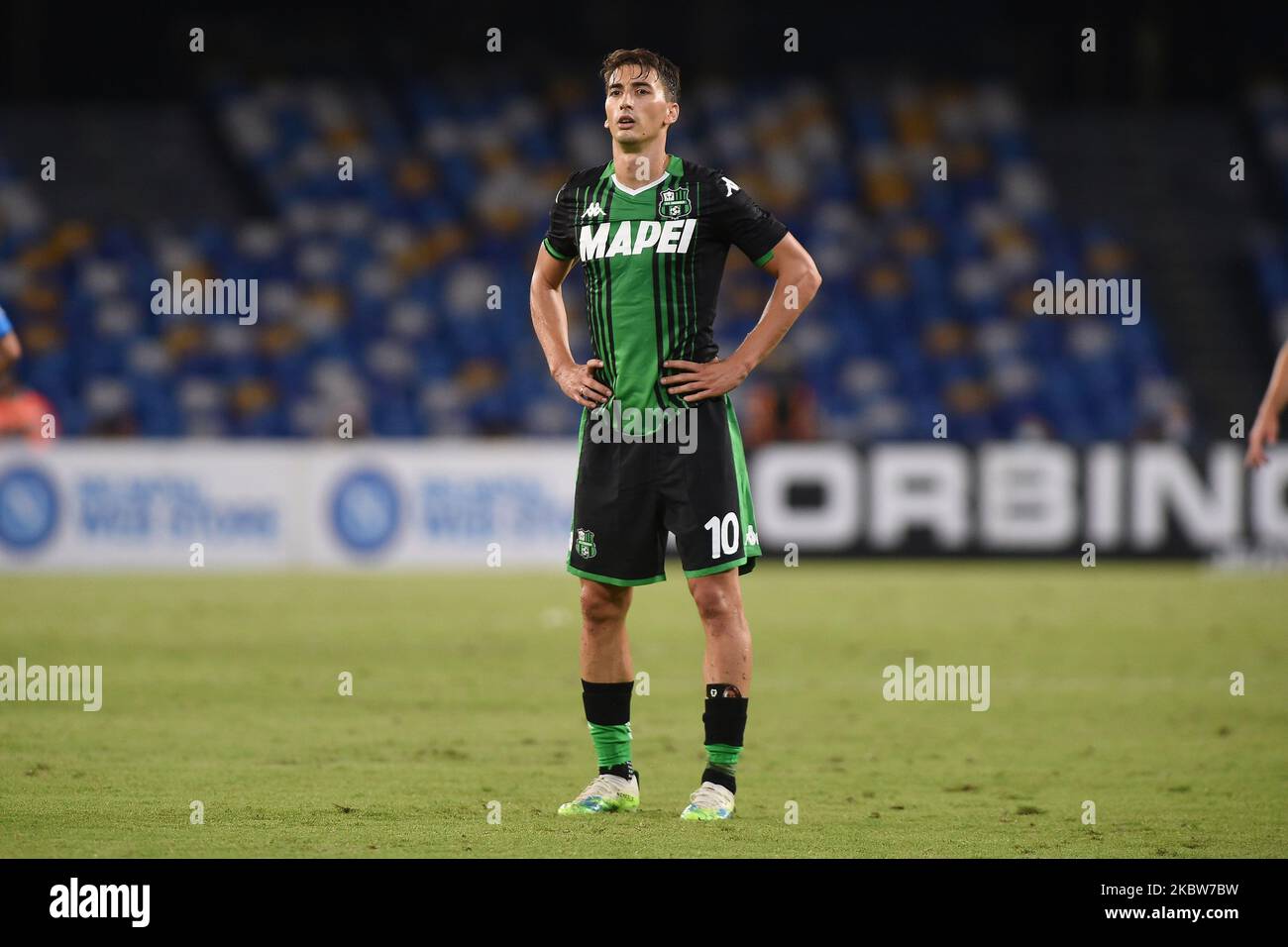 Filip Djuricic of US Sassuolo during the Serie A match between SSC Napoli and US Sassuolo at Stadio San Paolo Naples Italy on 25 July 2020. (Photo by Franco Romano/NurPhoto) Stock Photo