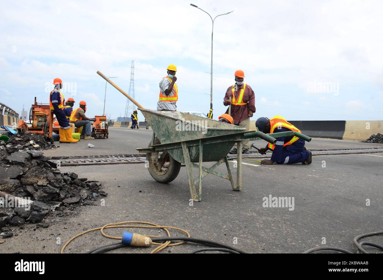 Bridge maintenance and construction works in Lagos