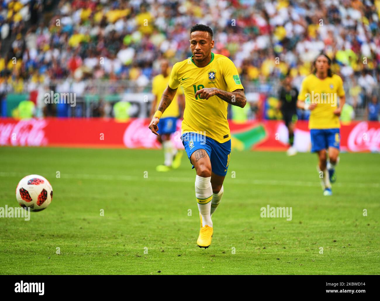 Brazil. 03rd July, 2018. ESP Samara (Russia) 02/07/2018 - Copa do Mundo da  Russia 2018 - Brasil x Mexico no estadio Samara Arena. Foto Alexandre  Cassiano/Agencia O Globo. @cassianocopa Photo via Credit