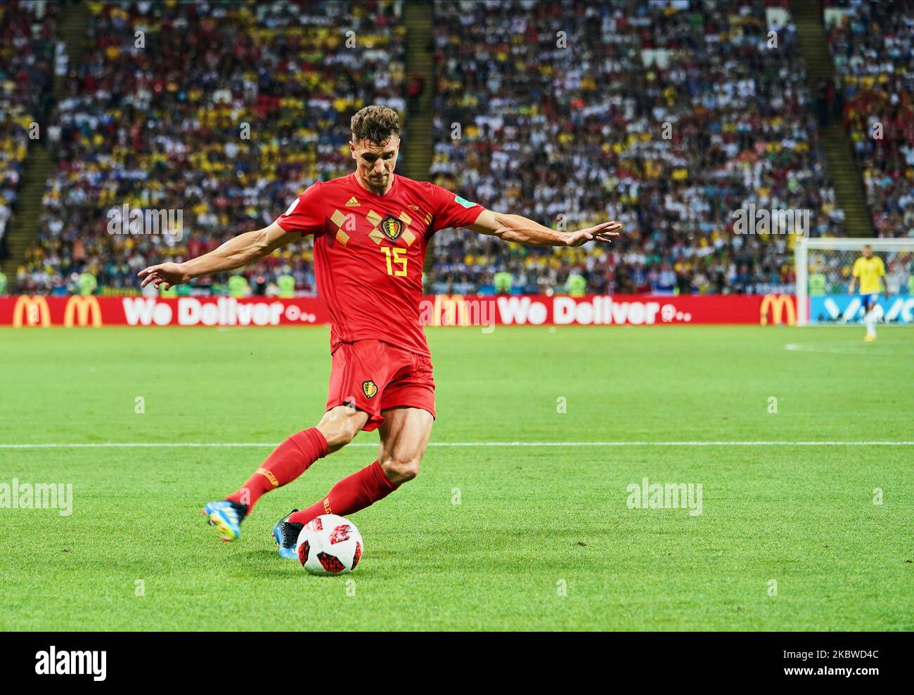 Thomas Meunier during the FIFA World Cup match Brazil versus Belgium at Kazan Arena, Kazan, Russia on July 6, 2018. (Photo by Ulrik Pedersen/NurPhoto) Stock Photo
