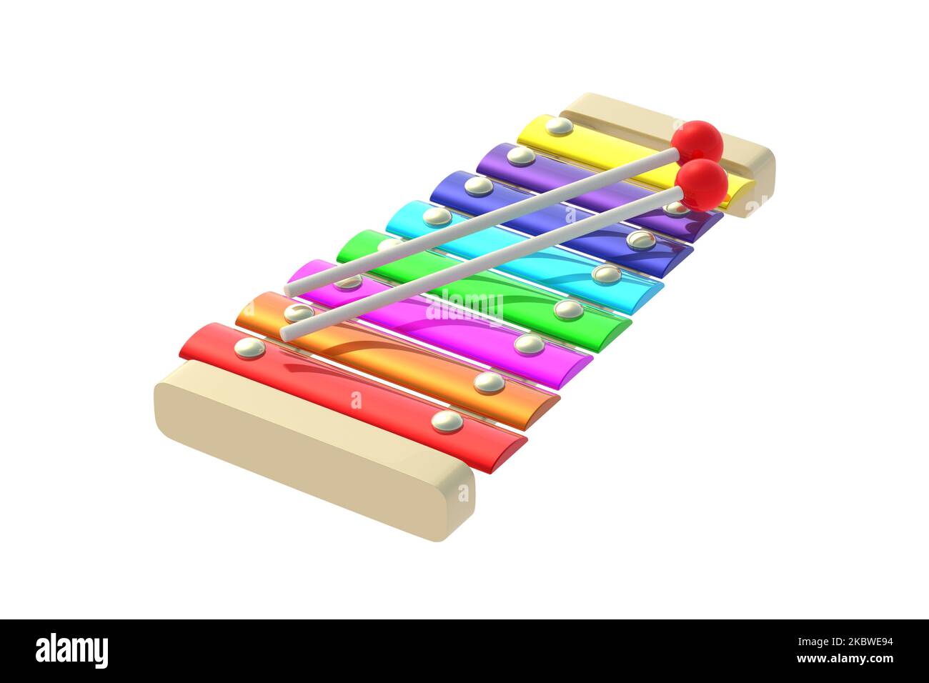 Colorful xylophone isolated on white background. Preschool education