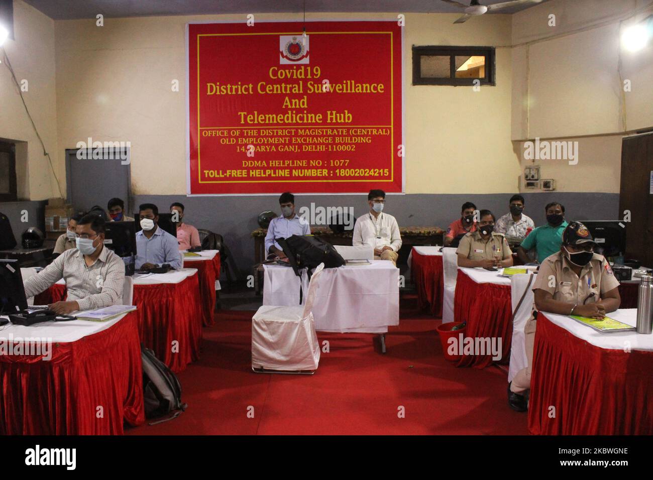 Officials at work inside the Covid19 District Central Surveillance and