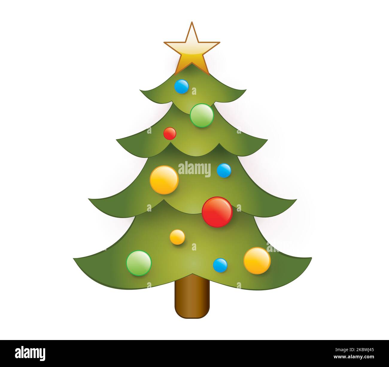 Christmas tree vector illustration isolated on white background. Stock Vector