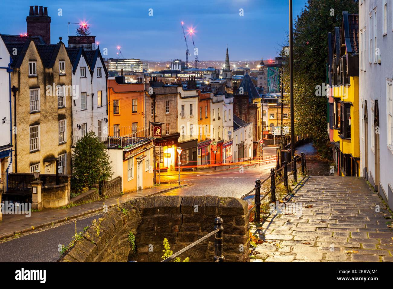 Dawn on St Michael's Hill in Bristol, England Stock Photo Alamy