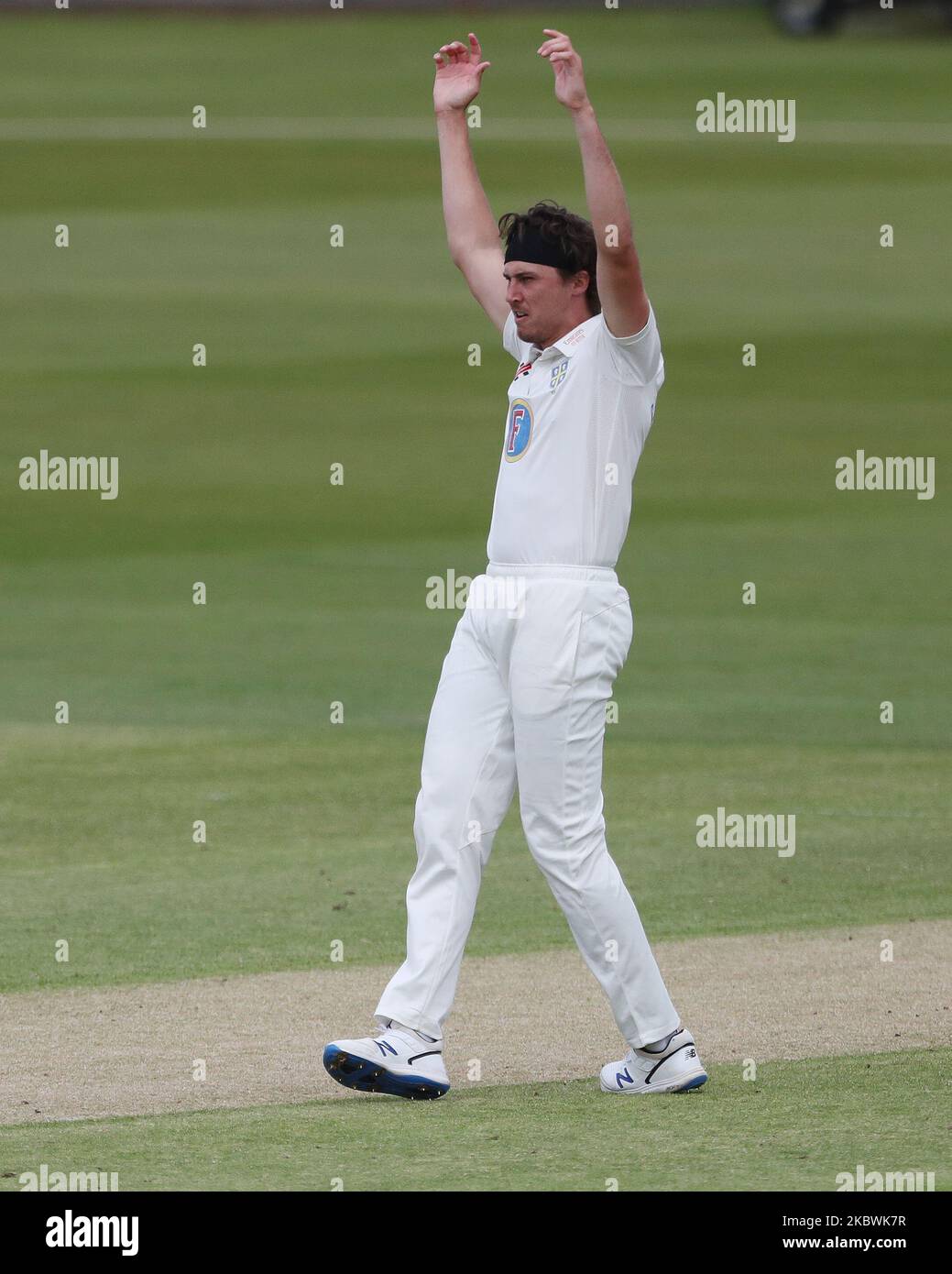 Paul Coughlin of Durham during The Bob Willis Trophy match between Durham and Yorkshire at Emirates Riverside, Chester le Street, England on 2nd August 2020. (Photo byMark Fletcher/MI News/NurPhoto) Stock Photo