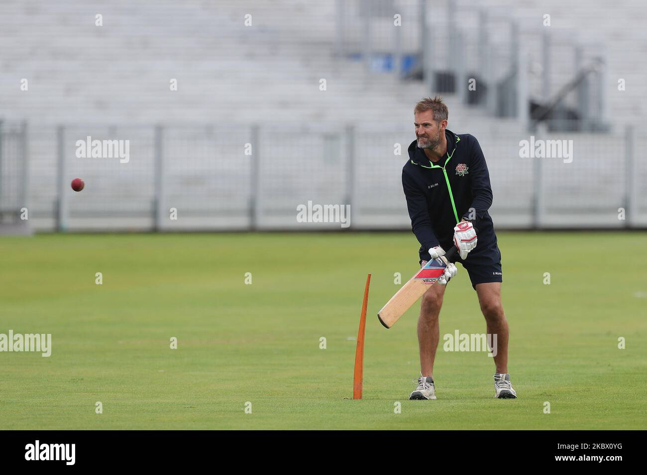 Mark Chilton of the Lancashire Coaching staff during the The Bob Willis Trophy match between Durham County Cricket Club and Lancashire at Emirates Riverside, Chester le Street, England, on August 10, 2020. (Photo by Mark Fletcher/MI News/NurPhoto) Stock Photo