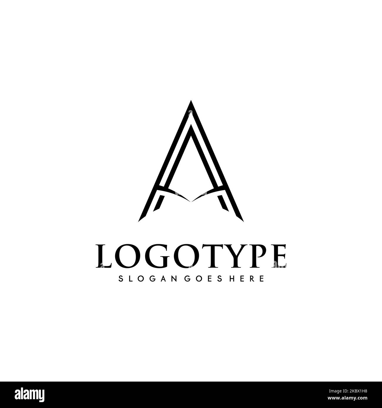 Modern initial AA logo letter simple and creative design concept Stock ...