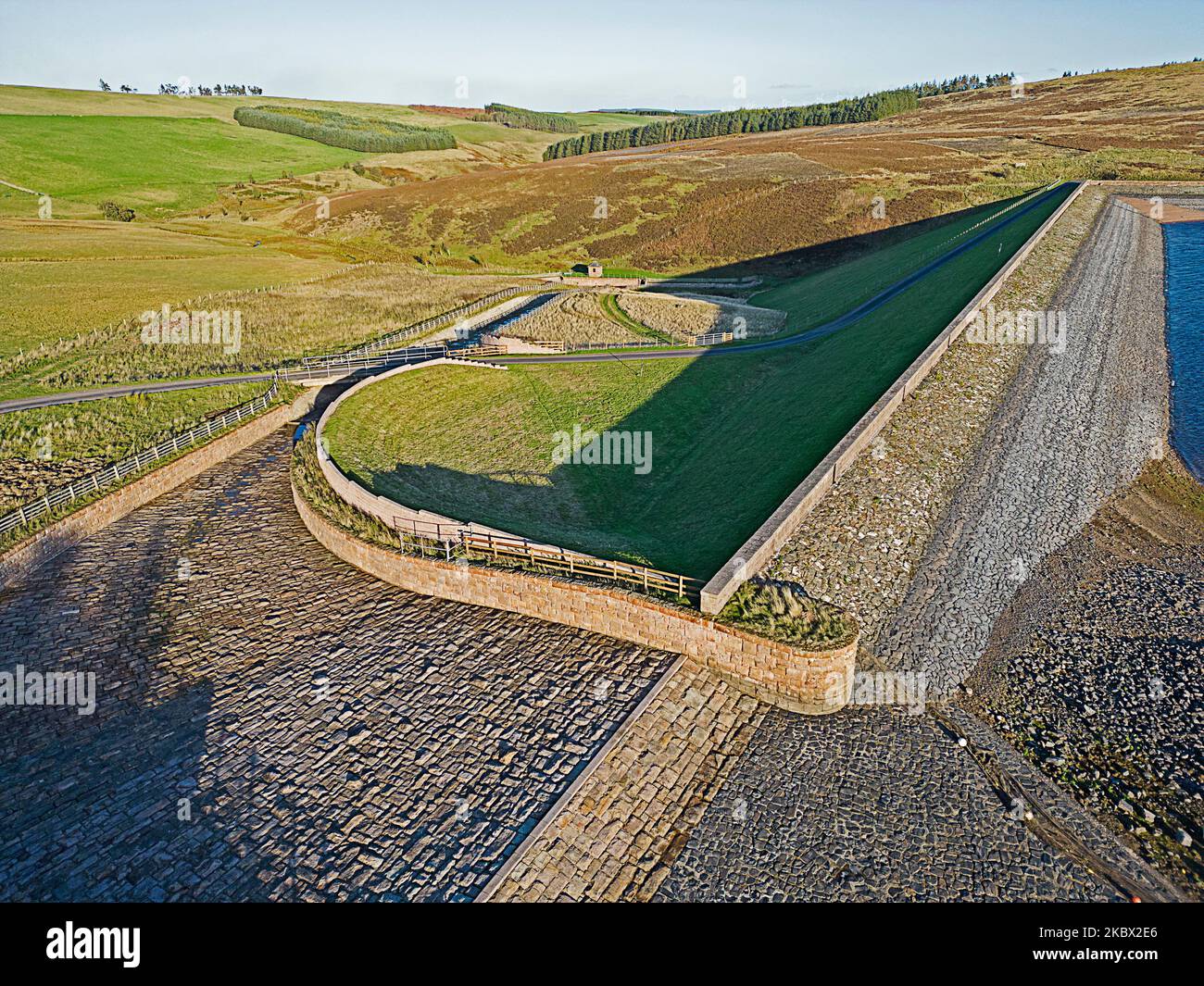 Watch Water Reservoir soakaway. Scottish borders Stock Photo