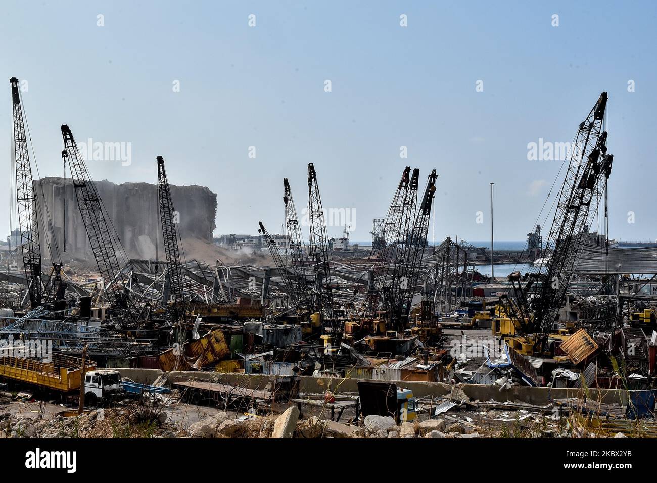 A general view of the port of Beirut, after a massive explosion at the ...