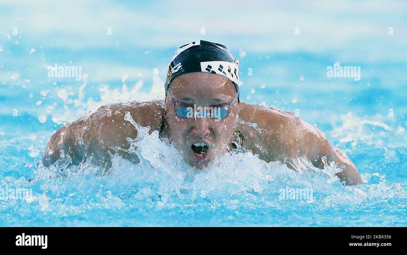 Evelyn Verraszto (HUN) competes in women's 100m butterfly during the international swimming trophy Frecciarossa Settecolli in Rome, Italy on August 12, 2020 (Photo by Matteo Ciambelli/NurPhoto) Stock Photo