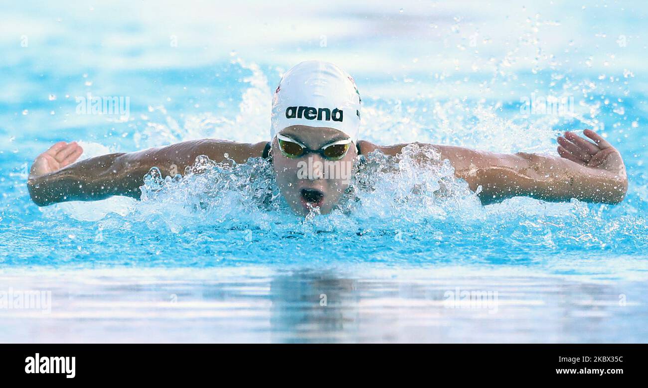 Liliana Szilagyi (HUN) competes in women's 100m butterfly during the international swimming trophy Frecciarossa Settecolli in Rome, Italy on August 12, 2020 (Photo by Matteo Ciambelli/NurPhoto) Stock Photo