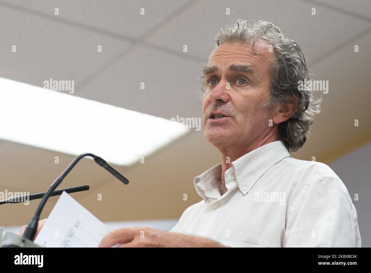 The director of the Health Alert and Emergency Coordination Center, Fernando Simon, holds a press conference at the Ministry of Health to inform about the current situation of covid-19 on August 20, 2020 in Madrid, Spain. (Photo by Oscar Gonzalez/NurPhoto) Stock Photo
