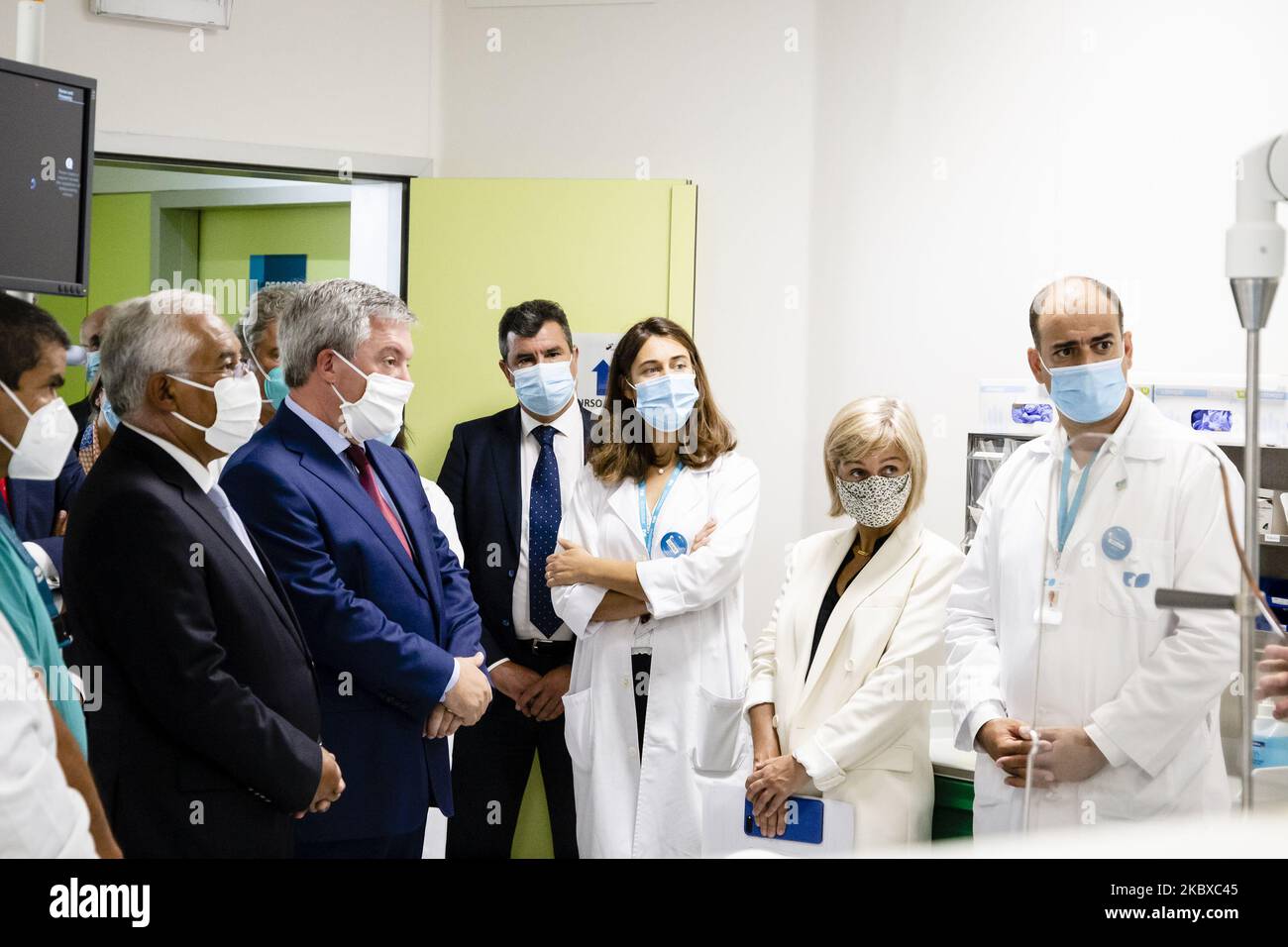Antonio Costa,Eduardo Rodrigues,Marta Temido visits the Eduardo Santos Silva Hospital, in Vila Nova de Gaia, Portugal, on June 20, 2020. (Photo by Rita Franca/NurPhoto) Stock Photo