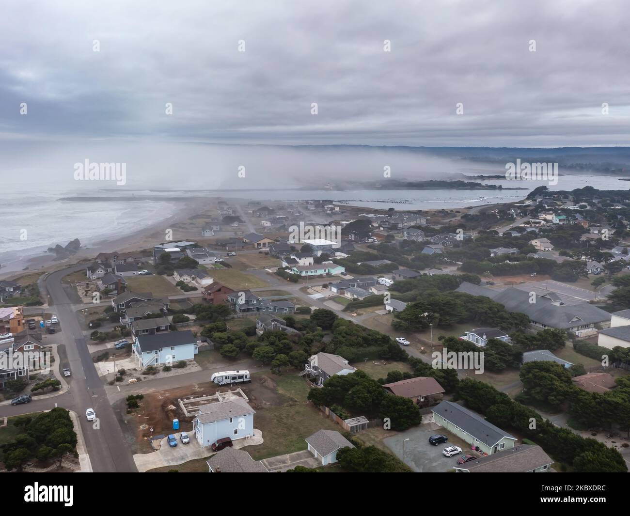 Aerial view of coastal town Bandon, Oregon Stock Photo Alamy