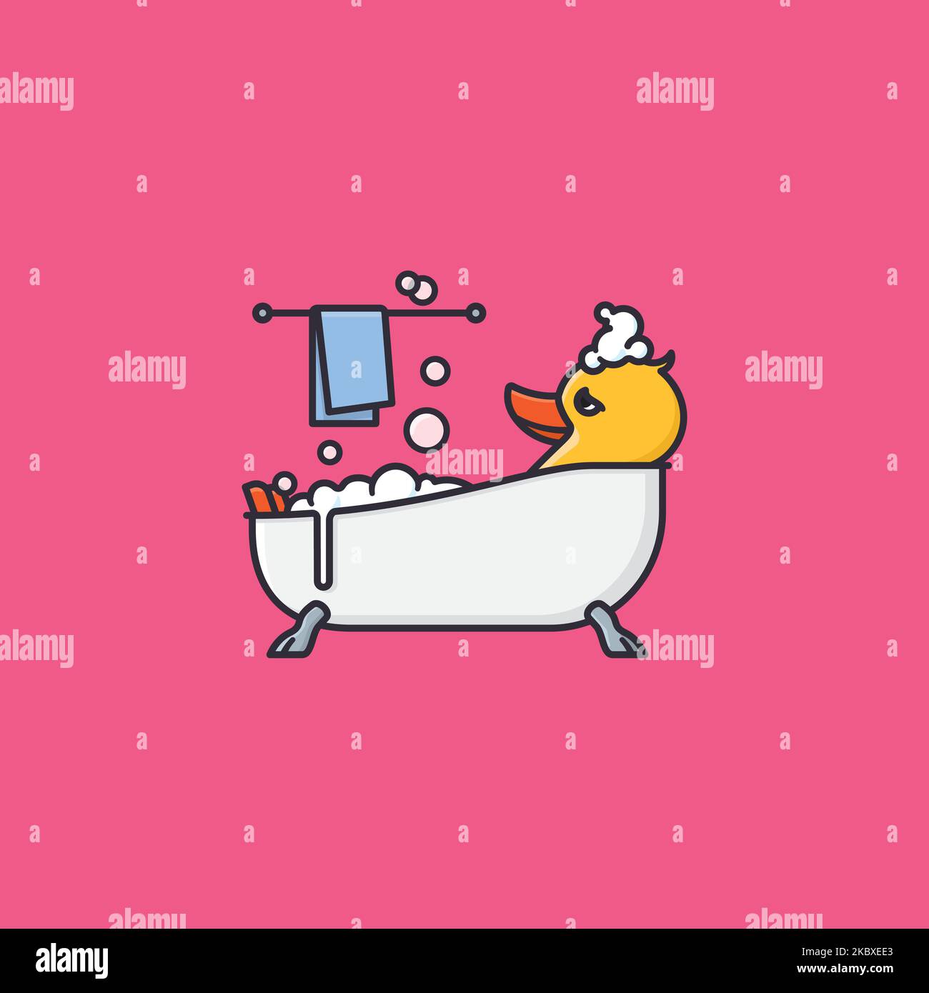 Baby in bubble bath Stock Vector Images - Alamy