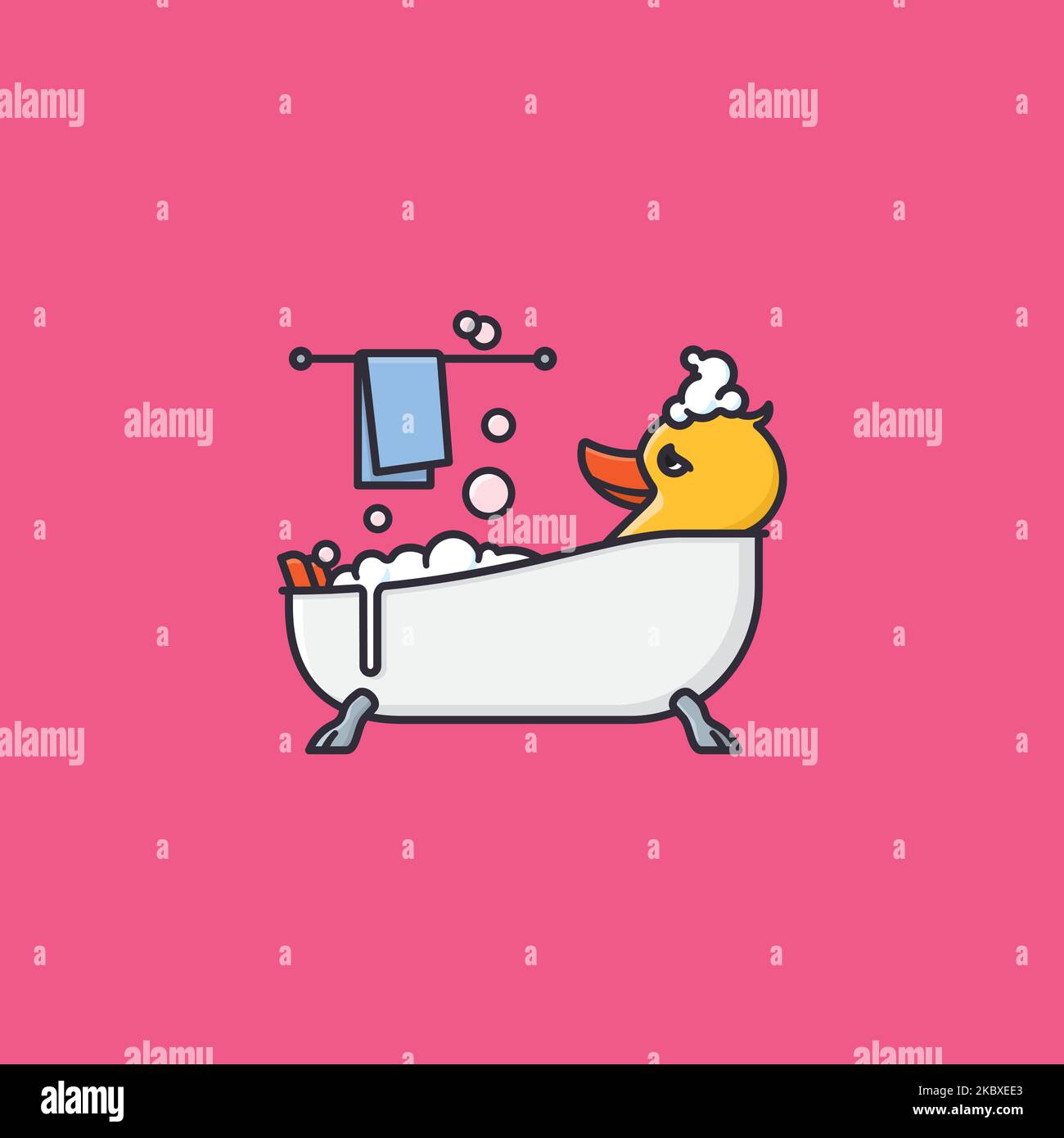 Baby in bubble bath Stock Vector Images Alamy
