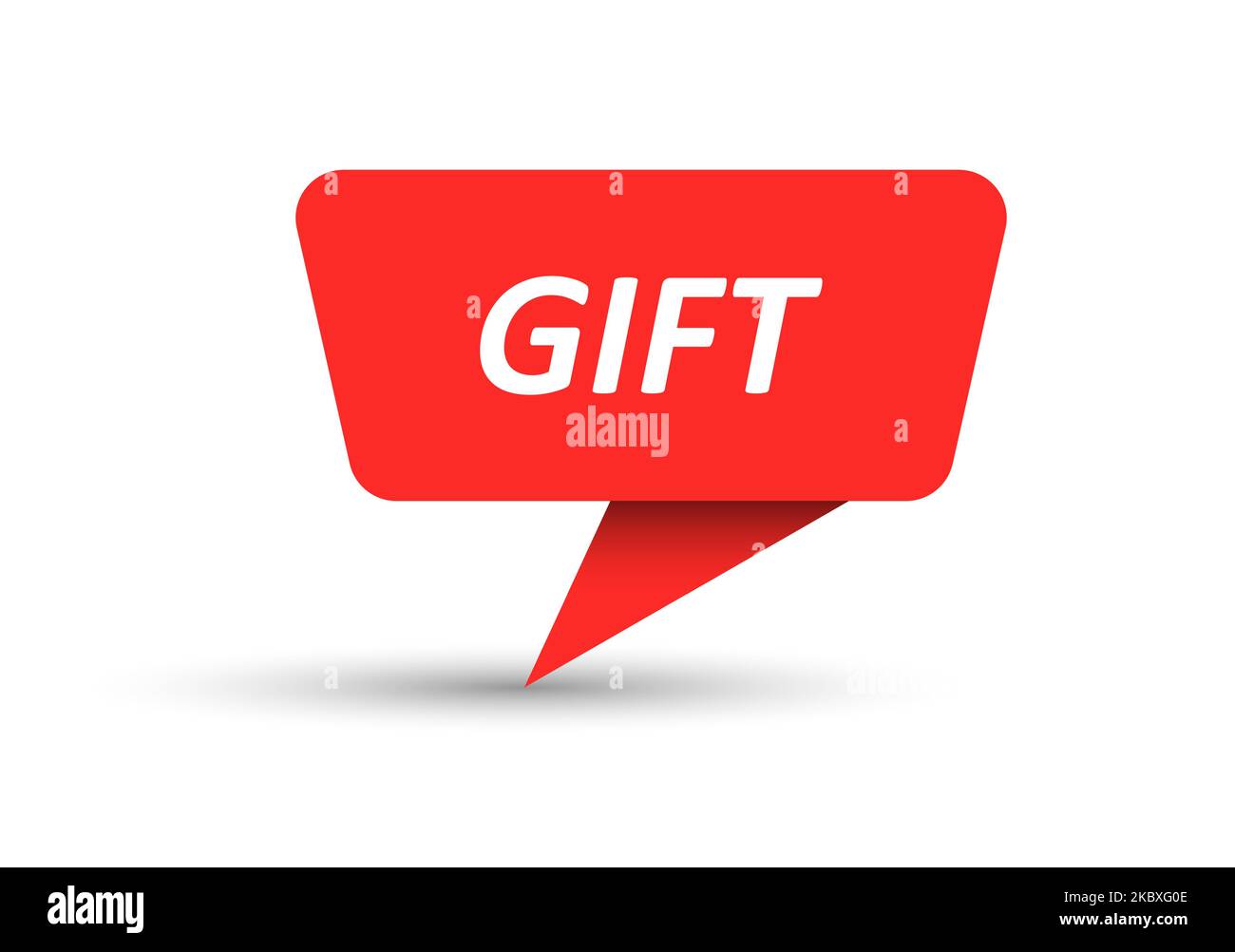 Gift. Vector banner, pointer, sticker, label or speech bubble. Template