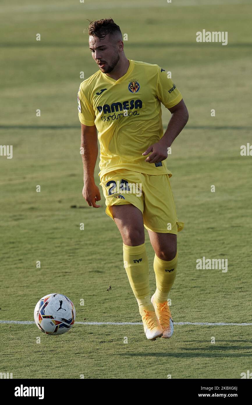 Javier Ontiveros of Villarreal in action during the pre-season friendly match between Villarreal CF and FC Cartagena at Pinatar Arena on August 23, 2020 in Murcia, Spain. (Photo by Jose Breton/Pics Action/NurPhoto) Stock Photo