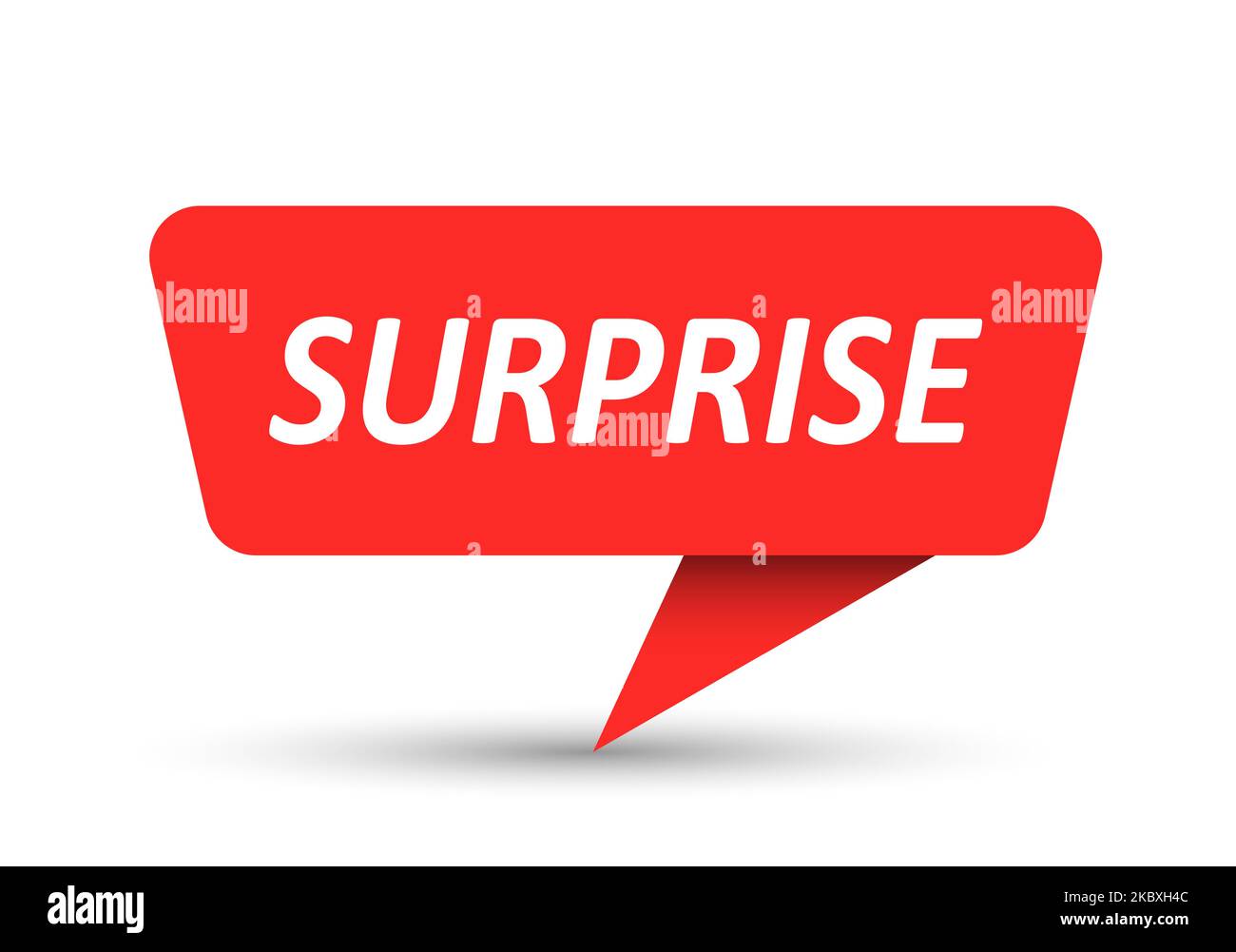 SURPRISE. Vector banner, pointer, sticker, label or speech bubble ...