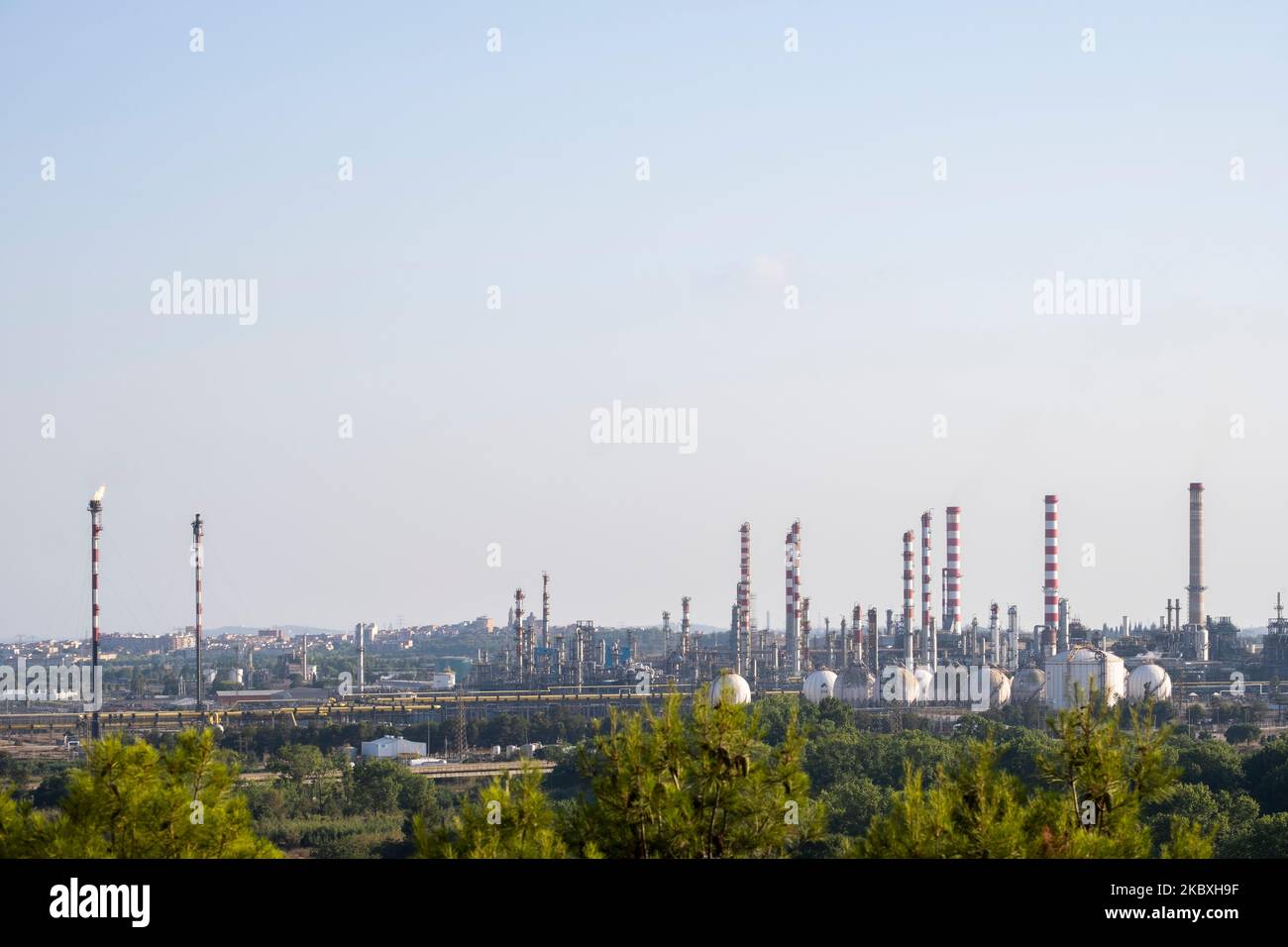 petrochemical industry in a refinery in Tarragona in Spain Stock Photo